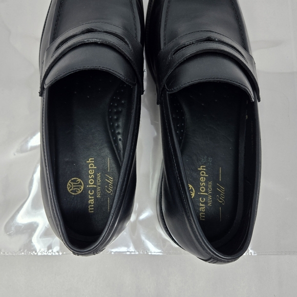 Marc Joseph Gold Mens 11.5 Penny Loafers Black Leather Slip On Office Career main image 10